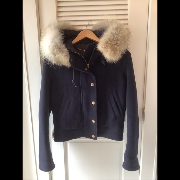 Ralph Lauren Fur Trim Wool Coat - Picture 2 of 11